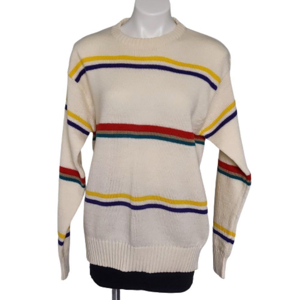 Vintage 1980's Arrow Blazer Collection Striped Unisex Sweater